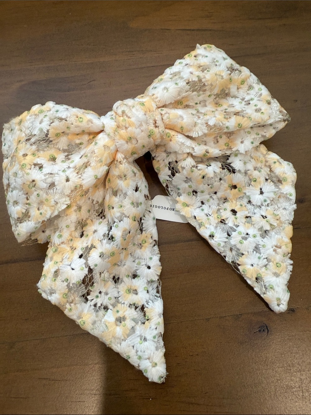 Anthropologie Precious Floral Lace Hair Bow Clip